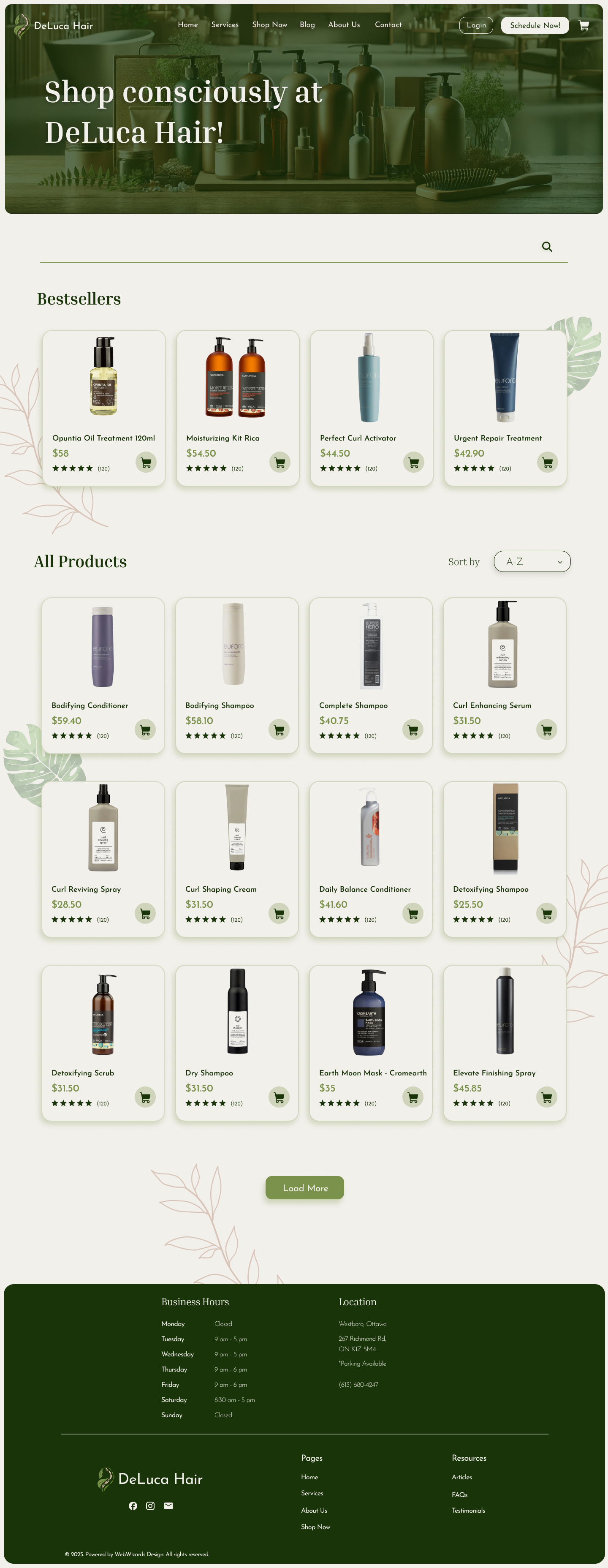 DeLuca products page
