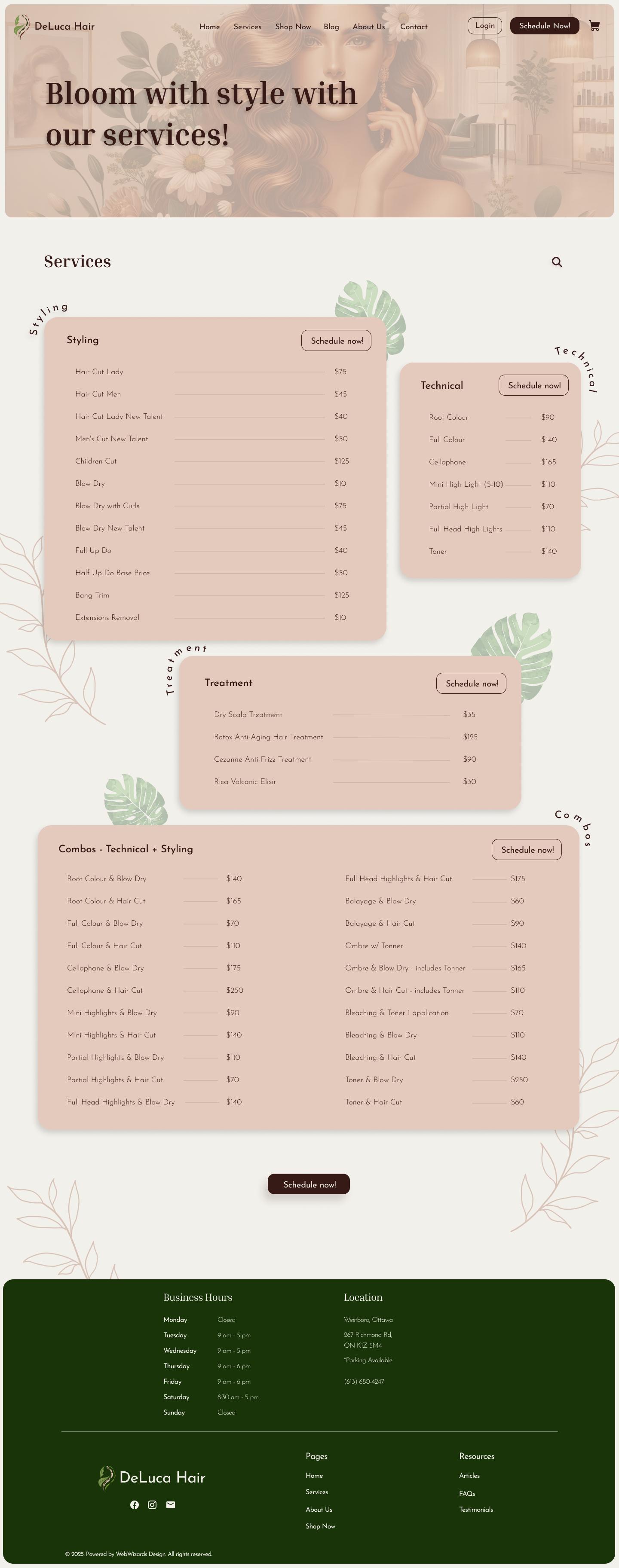 DeLuca services page