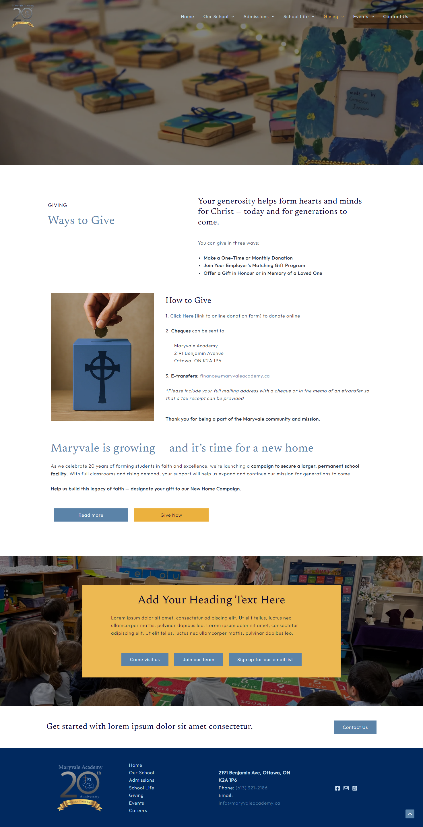 Giving page