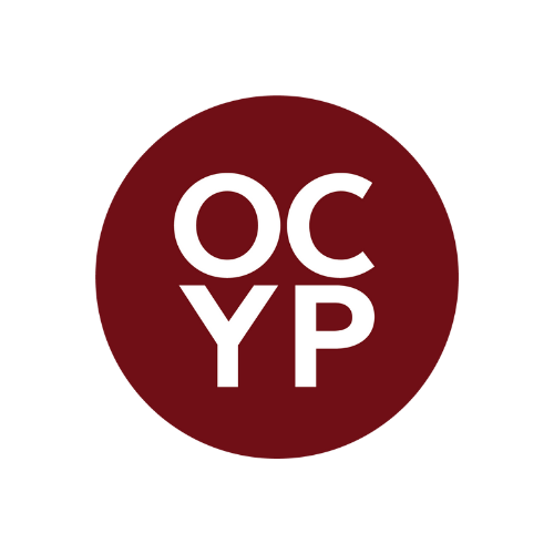 OCYP logo: burgundy circle with the letters OCYP